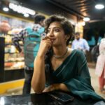 Hima Bindhu Instagram - A girl and her chai—pure bliss. ☕️🍀🌸 #ChaiMagic 🪬 Designer / Stylist : @ratikhavenugopal Camera: @mramvigneshphotography Team / Garnent: @flauntbyratikha @myurabyanithaprabhu @thatpondygirl MUAH: @seldonartistry ... #stylist #dress #stylingtips #laceless #sareeblousedesigns #sareereels #chennaistylist #kollywood #cinemastyle #costumedesigners #filmdesigner #customsaree