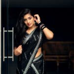 Hima Bindhu Instagram - Totally feeling the vibes of black and silver! Rocking that timeless elegance in every fold. This stunning saree is a creation by @style_in_threads_ Pc @sathyaphotography3 🌟🖤 #sareeswag #saree #dazzling #styleinthreads #elegance