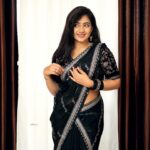 Hima Bindhu Instagram - Totally feeling the vibes of black and silver! Rocking that timeless elegance in every fold. This stunning saree is a creation by @style_in_threads_ Pc @sathyaphotography3 🌟🖤 #sareeswag #saree #dazzling #styleinthreads #elegance