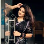 Hima Bindhu Instagram - Totally feeling the vibes of black and silver! Rocking that timeless elegance in every fold. This stunning saree is a creation by @style_in_threads_ Pc @sathyaphotography3 🌟🖤 #sareeswag #saree #dazzling #styleinthreads #elegance