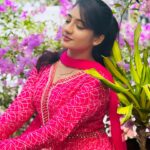 Hima Bindhu Instagram - "In a Pink Symphony, Her Eyes Paint a Charmed Canvas.🌸✨” #EnchantedGarden #PrettyInPink #EyesThatSpeak #FloralFantasy