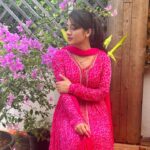 Hima Bindhu Instagram - "In a Pink Symphony, Her Eyes Paint a Charmed Canvas.🌸✨” #EnchantedGarden #PrettyInPink #EyesThatSpeak #FloralFantasy