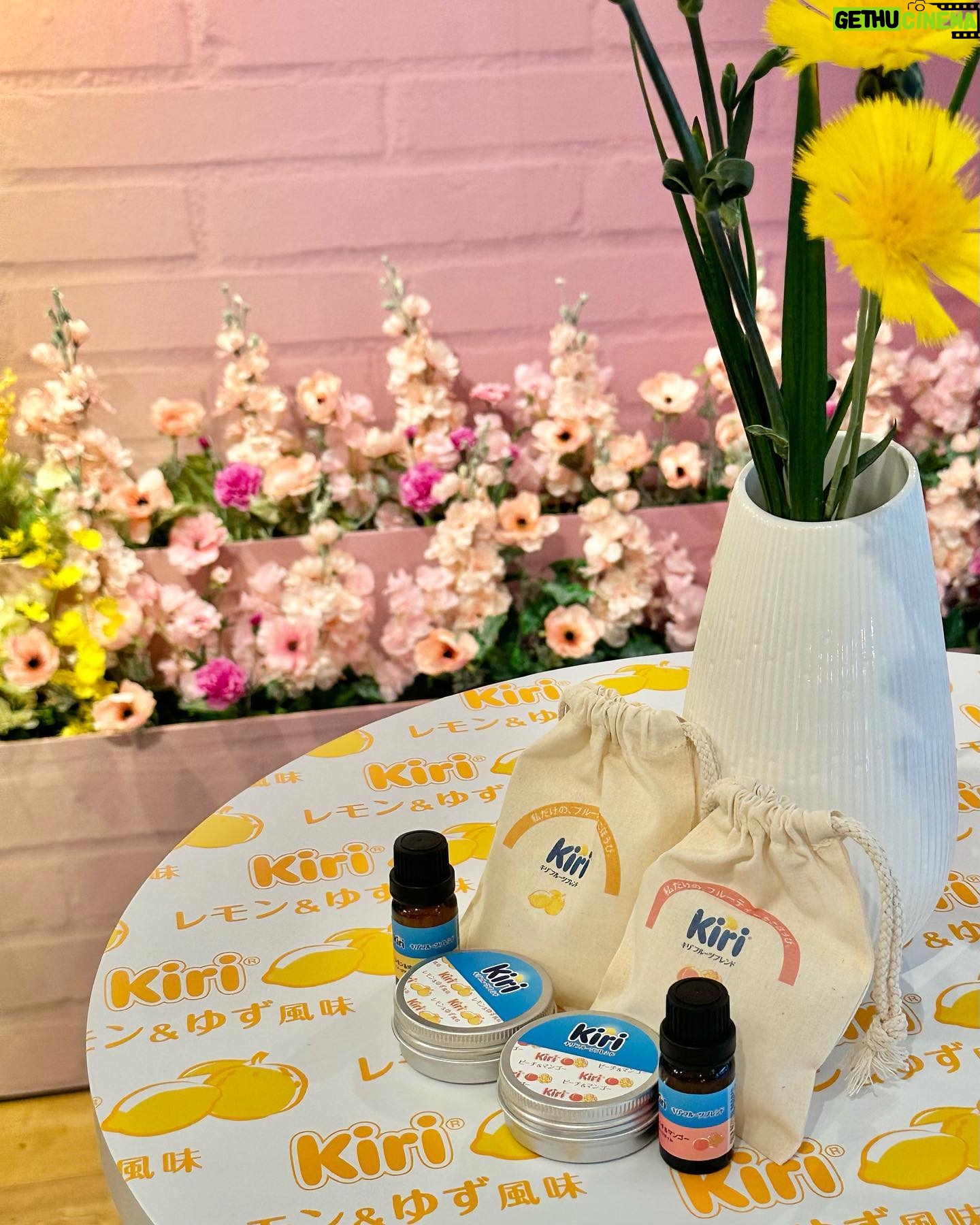 Hina Ishizaki Instagram - Kiri🐮🍋🍑 初めてのスイートフレーバーが登場! 新商品の世界観を体験できるポップアップイベント 「フルーティーなごほうびカフェ」にお邪魔しました♩ キリ フルーツブレンド 「キリ フルーツブレンド レモン&ゆず風味」 「キリ フルーツブレンド ピーチ&マンゴー」が新登場! イベントの様子を撮影してInstagramに投稿すると オリジナルドリンクや新商品が貰えたり!?しちゃいます🍹 さらにキリ フルーツブレンドを、 ご自身がリラックス・リフレッシュできる空間で一緒に撮影 指定のハッシュタグと共にInstagramに投稿すると 新商品やキリ オリジナル癒しグッズが当たるSNSキャンペーンも実施中かも🎁 詳しくは @kirijp_cp をチェックしてね~ #PR @kirijp_cp #kiri #キリ #kirifruitsblend #キリフルーツブレンド #プレゼントキャンペーン
