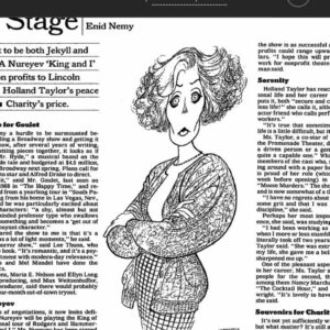 Holland Taylor Instagram - #TBT Throwing WAY back. 31 years. My #Hirschfeld !!!
Al Hirschfeld drew me in person in his studio- a rarity, and beyond exciting. Enid Nemy was a lovely person who covered theatre in a @NYTimes Friday column, I think. This was just the greatest honor. (Three “Nina”s.
Can’t complain.)