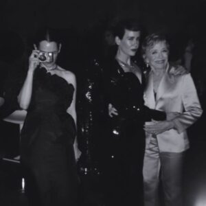 Holland Taylor Instagram - Why is it black and white pictures seem so full of information and allure, more than color…? Here Uber stylist and glamorous Madame X-ish @karlawelchstylist Welch snaps a FILM camera at... what, people? - a mirror? A night of pictures being taken of everyone there, as if there were a “there," there. @MsSarahCatharinePaulson and I standing in the middle of that particular there. Oscars, 2023.