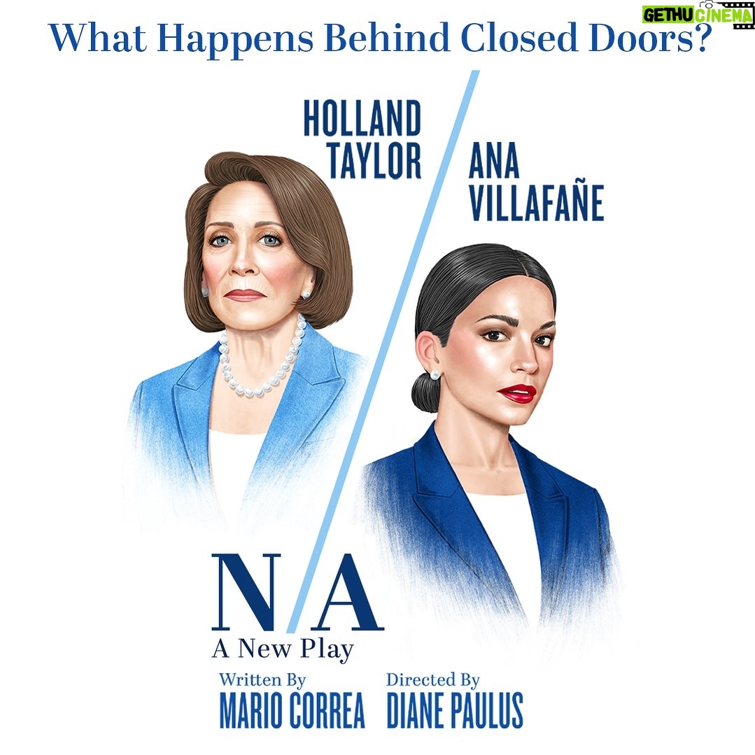 Holland Taylor Instagram - Emmy Award® winner Holland Taylor (Ann, “The Practice”) and Theatre World Award winner Ana Villafañe (On Your Feet!, “New Amsterdam”) star as two congresswomen, generations apart. From Congressional aide, turned lobbyist, turned writer Mario Correa and Tony Award®-winning director Diane Paulus (Pippin, Jagged Little Pill) N/A is a limited engagement, world premiere play about power, politics, and the tumultuous path to progress. N/A is a whip-smart battle of wills — and wits — between N, the first woman Speaker of the House, and A, the youngest woman ever elected to Congress. Inspired by real people and events, this riveting two-hander illuminates the most powerful woman in American history… and the once-in-a-generation political talent who defied her. Performances begin June 11th at Lincoln Center’s Mitzi E. Newhouse Theater for a strictly limited engagement. Tickets on sale now: NAthePlay.com