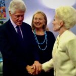 Holland Taylor Instagram - Hillary arranged the whole night. Having seen it in DC, she knew. They brought Meryl and Don. Meryl told me, he kept saying, this is all so true to her, so accurate. “He just roared at the Arkansas joke…” They were so interested in the process. I didn’t know they were coming, as Kevin really protects me from distraction. He greeted me as I stepped off the stage and said, “Don’t kick your shoes off, you’re coming with me,” and swept me into the back corridors of Lincoln Center until we finally arrived at a door opening into large reception room with the Clintons, Gabby Giffords, Mark Kelly and… MERYL STREEP! I was speechless, but not for long. The President was still teary-eyed and Hillary just beamed at the surprise event she had made. Meryl seemed genuinely excited and told me how the President kept nudging her and saying. “This is so accurate!” and guffawed at the Arkansas joke. I was so thrilled to talk with them all as they seemed avidly interested in the whole process of making the show. It was wonderful to look into Gabby Giffords’s eyes and see the sparkling perfect presence there, and to meet astronaut Mark Kelly, whom I now support politically, of course. These pictures were all snapped on my phone by my dresser Barry Doss, but they had the great photog Brigitte Lacombe at that event for official coverage, so I sometimes see her shots still out there. What a night. The reception was long, and as Kevin led me out, he said, ”You have a few more people here…” and lo and behold, all the Kennedy Center ushers awaited in their own reception area! What an unbelievable night!!! And yep, of course, I had a matinée the next morning…