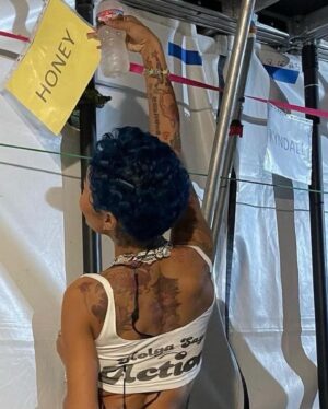 Honey Balenciaga Instagram - Thank you God! 2023 was something special. #TheRenaissance was an intentional creation, adventure in renewal, and INCLUSIVE ASF✨While being tested to my limits, I’ve found a genuine and fulfilling purpose🫶🏼 Big Thanks to #UncleJohnny & @mstinaknowles, I wouldn’t be dipping for the biggest star in the world if it wasn’t for them♥️ I’ve completed 248 Dips and I’m starring in the #1 movie in America! ⭐️ I don’t even care what’s next, I’m unstoppable.👽⭐️🪩