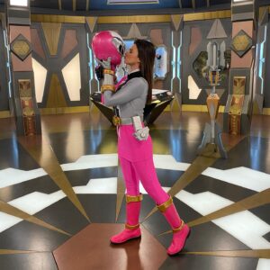 Hunter Deno Instagram - Couldn’t be red without pink 🫶🏻 I hope everyone who’s watched Cosmic Fury knows how much this means to me, even if you didn’t. The honor of being the first full season female red ranger… I have no words for that 🥹🥹 if only little me knew what the future held for her. Thank you @pookina @beccabarnescats and @alwynagain for trusting me with such a precious story line ❤️ I miss it everyday