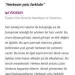 Işıl Yücesoy Instagram - Sanatçı dostum SERKAN AYDIN yazdı . Teşekkür ederim @serkanaydin_onstage