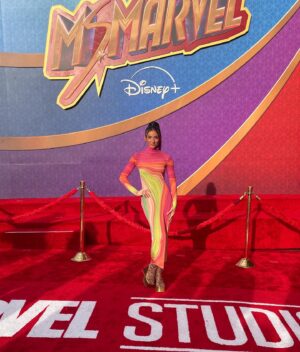Iman Karram Instagram - Such an honor to attend the @msmarvelofficial premiere and celebrate such a groundbreaking step forward in providing a platform for Muslim Americans to share their stories. This show is unique, heartwarming, hilarious, and gives you everything you love about the Marvel universe. Thank you @marvelstudios Ms. Marvel stream on @disneyplus June 8th ⚡️