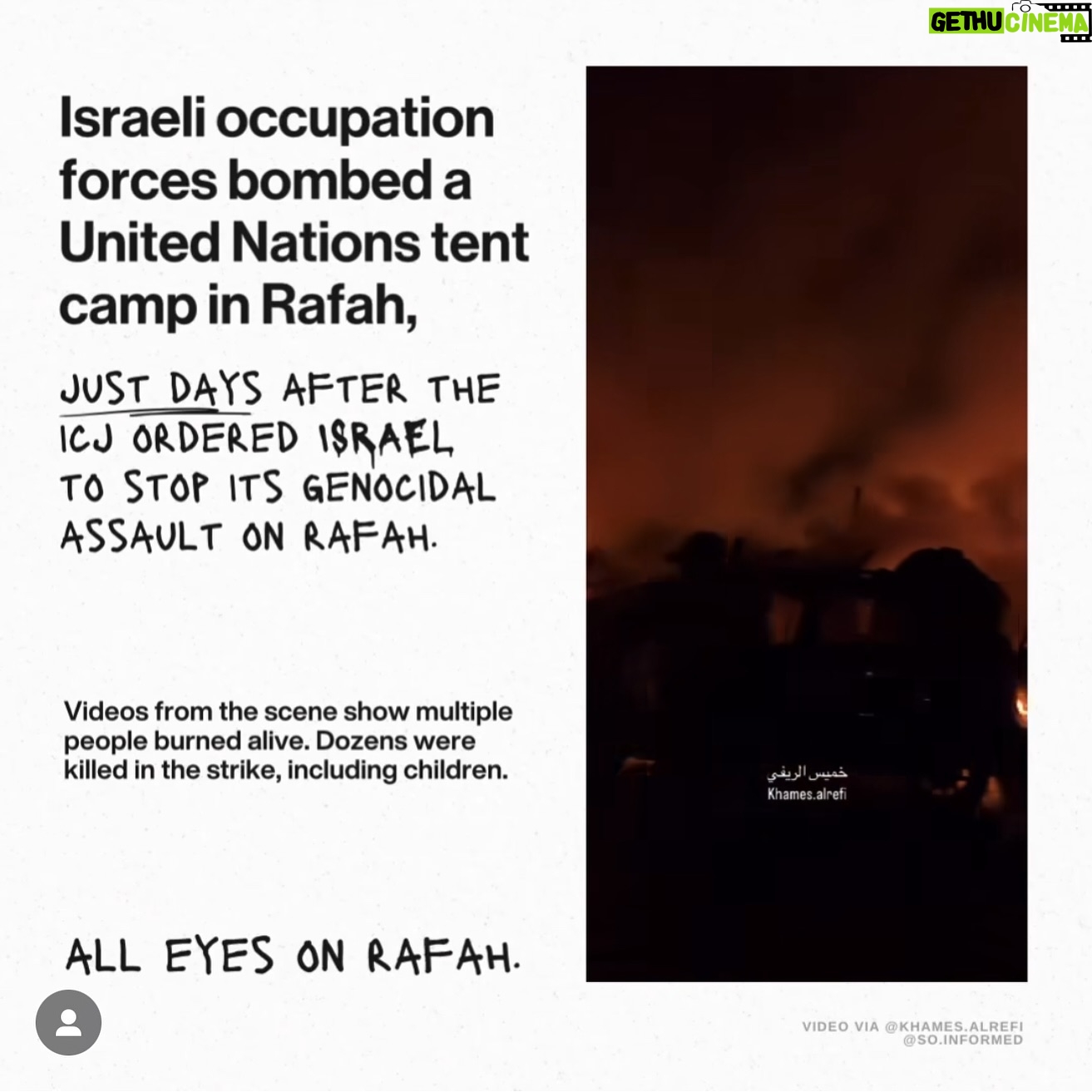 Iman Meskini - 17.6K Likes - IsraHell has just bombed a refugee camp in Rafah, Gaza ā killing more than 50 people, including babies and children!
Palestinians are now being burned alive, and weāve all seen the video of a beheaded baby being held up in despair by the fatherā¦
Until now, I have not been able to understand how people can choose to remain silent about what is happening in Gaza, but after today i donāt WANT to understand it, and I will never forgive it.
And to you who HAVE been speaking up, I see you and I love you! Keep going!ā¤ļøāš½šµšø
We ALL need to do more and we need an immediate ceasefire NOW! š #freepalestine