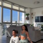 Imani Hakim Instagram - I was going to put music over this, but we were jammin! Lol I did a quick stretch session on my sister @imanihakim this morning. For the time being, I'm offering stretch sessions to new clients on a referral basis only-- you, or someone you know must know me to book a session. First 10 clients to book a session will get a discounted rate. DM for more information. ✨