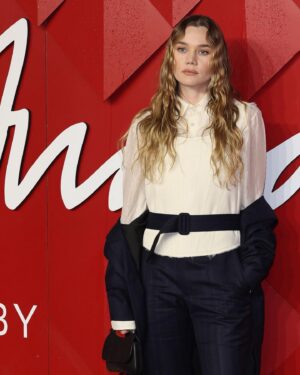 Imogen Waterhouse Instagram - Thank you @britishfashioncouncil for an inspiring evening of such talent and @danielwfletcher for this loook! 

Accessories by @strathberry 
Hair @linneanordberg
Mu: @lydiawardsmith 
❤️