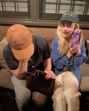 Imogen Poots Instagram - Happy Birthday to @olreid thank you Clare Stone for our caps and for capturing the zevia grape moment, the beverage that simply won’t quit. Told Noah to grab a woman’s purse, all makes sense, congratulations to us, happy new year.