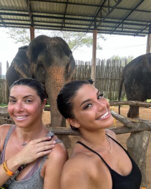 Inès Sberro Instagram - Journée avec maman au sanctuaire des éléphants 🐘 Ici beaucoup d’éléphants sont âgés mais pas que.. par exemple celui que je nourris dans la vidéo a 77 ans 🥰 Ce sont des éléphants sauvés de la maltraitance, ils ne sont pas attachés et ont ne montent pas dessus, ont peut seulement les nourrir.. 🩷 Si vous aimez les animaux svp boycotter.. ne payez pas pour voir des animaux malheureux.. 🩷

(J’avais pas prévu d’aller aux éléphants et faire des photos d’où ma tenue de sport propre en sortant de la boxe thaï 😂)