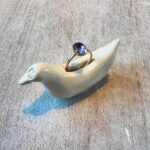 Inès de La Fressange Instagram - Petit oiseau posé au 24 rue de Grenelle ! @whitebirdjewellery X @inesdelafressangeparis #jellyring ♡
