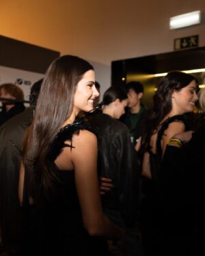 Inês Aguiar Instagram - Obrigada pelo convite @carlos_gil_designer 🖤

@lisboafashionweek