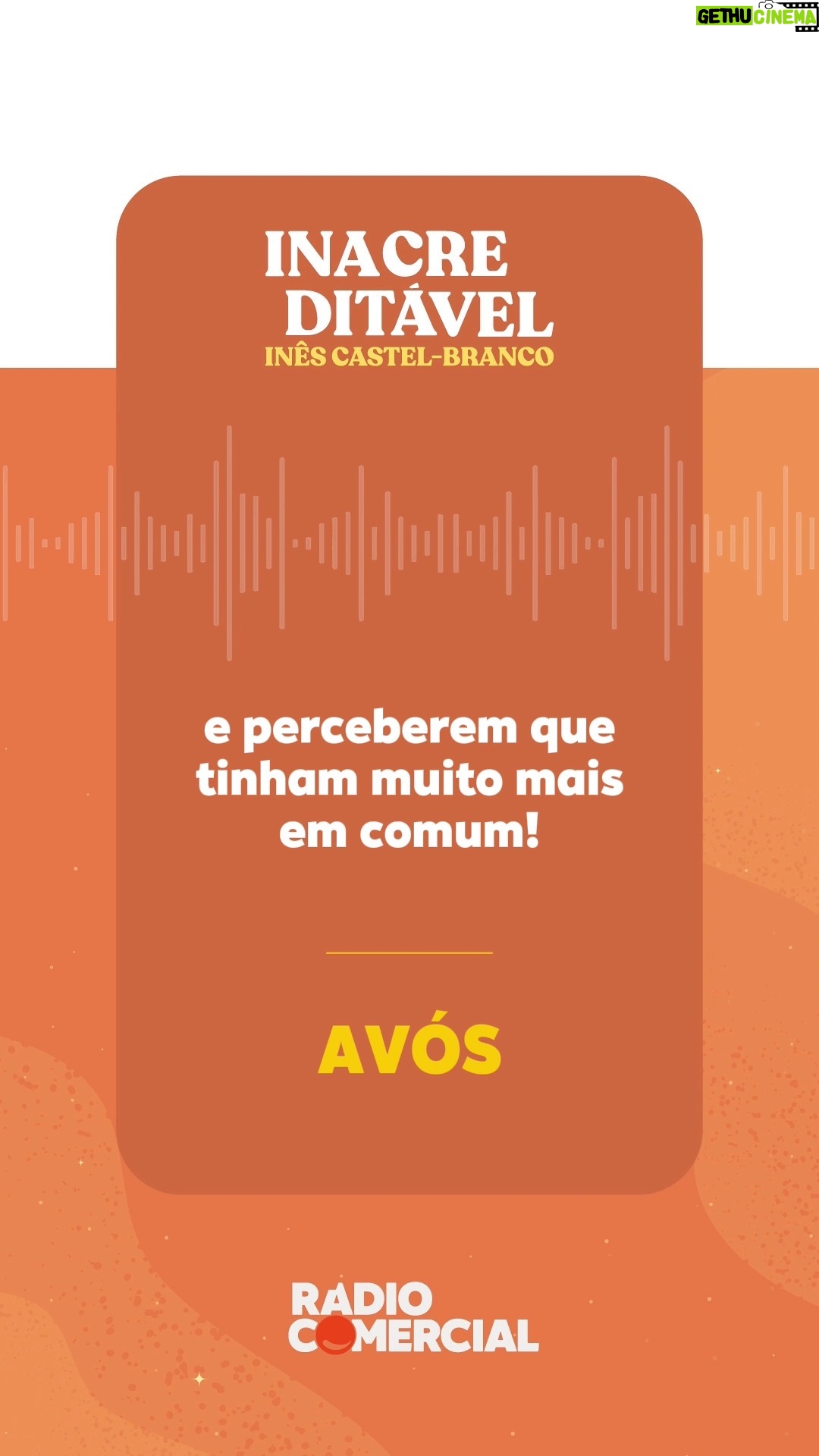 Inês Castel-Branco Instagram - Neste episódio do Inacreditável, o Tiago e a Filipa contam-nos a sua história e como se tornaram amigos na época da faculdade, sem saberem que os ligava já uma amizade de gerações passadas. Já disponível! #inacreditavel #radiocomercial