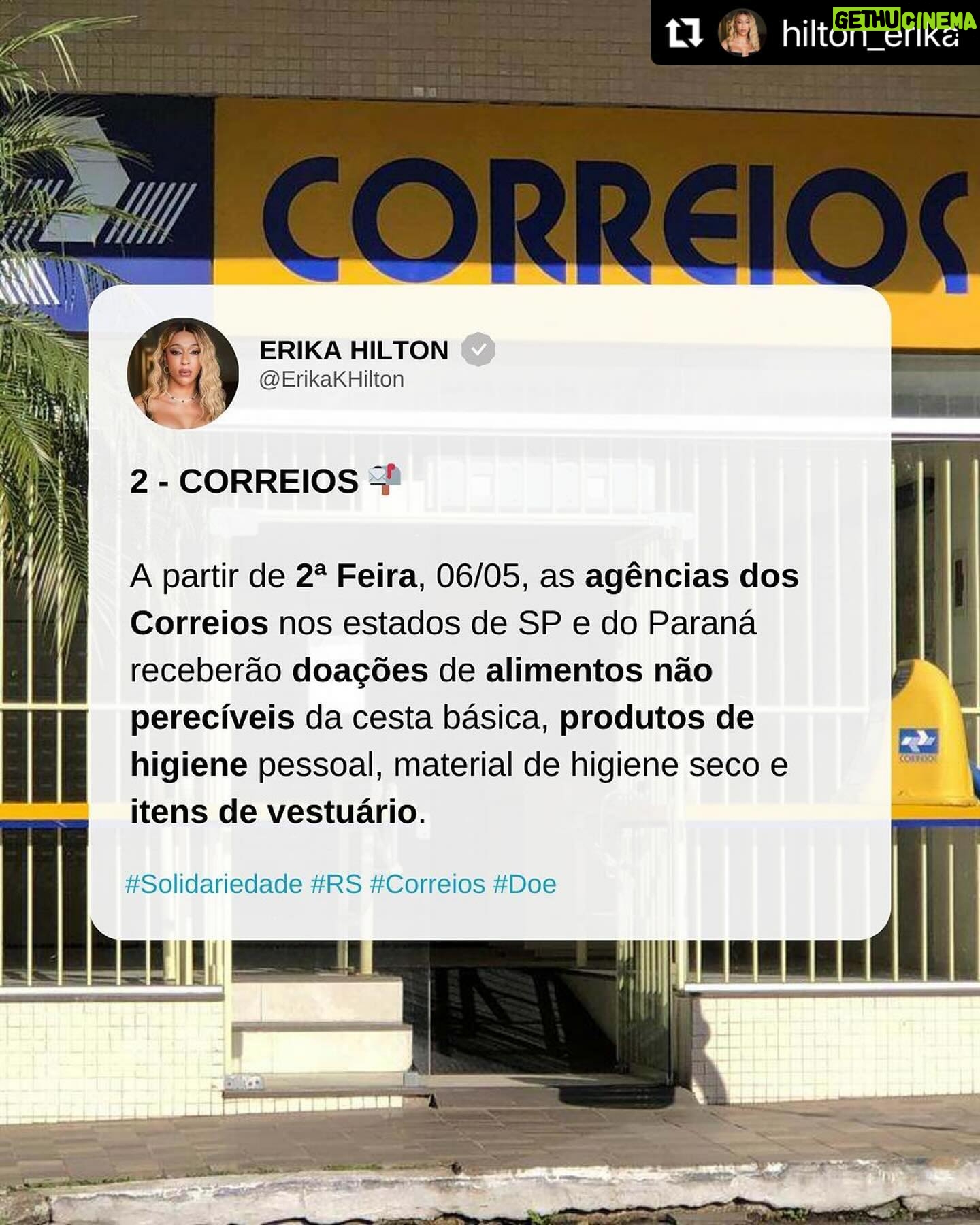 Indira Nascimento Instagram - RIO GRANDE DO SUL PRECISA DE AJUDA Frente à catástrofe no Rio Grande do Sul, a urgência segue sendo o resgate das vítimas e a solidariedade com os que perderam todos os seus pertences. Por isso, é preciso que continuemos essa grande onda de doações para entidades que estão atuando diretamente no amparo das milhares de famílias atingidas. Veja nas páginas do @cozinhassolidariasmtst, dos @correiosoficial, da @cufabrasil e do @movimentosemterra mais detalhes de como ajudar.