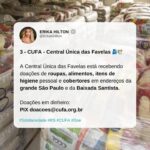 Indira Nascimento Instagram – RIO GRANDE DO SUL PRECISA DE AJUDA

Frente à catástrofe no Rio Grande do Sul, a urgência segue sendo o resgate das vítimas e a solidariedade com os que perderam todos os seus pertences.

Por isso, é preciso que continuemos essa grande onda de doações para entidades que estão atuando diretamente no amparo das milhares de famílias atingidas.

Veja nas páginas do @cozinhassolidariasmtst, dos @correiosoficial, da @cufabrasil e do @movimentosemterra mais detalhes de como ajudar.