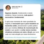 Indira Nascimento Instagram – RIO GRANDE DO SUL PRECISA DE AJUDA

Frente à catástrofe no Rio Grande do Sul, a urgência segue sendo o resgate das vítimas e a solidariedade com os que perderam todos os seus pertences.

Por isso, é preciso que continuemos essa grande onda de doações para entidades que estão atuando diretamente no amparo das milhares de famílias atingidas.

Veja nas páginas do @cozinhassolidariasmtst, dos @correiosoficial, da @cufabrasil e do @movimentosemterra mais detalhes de como ajudar.