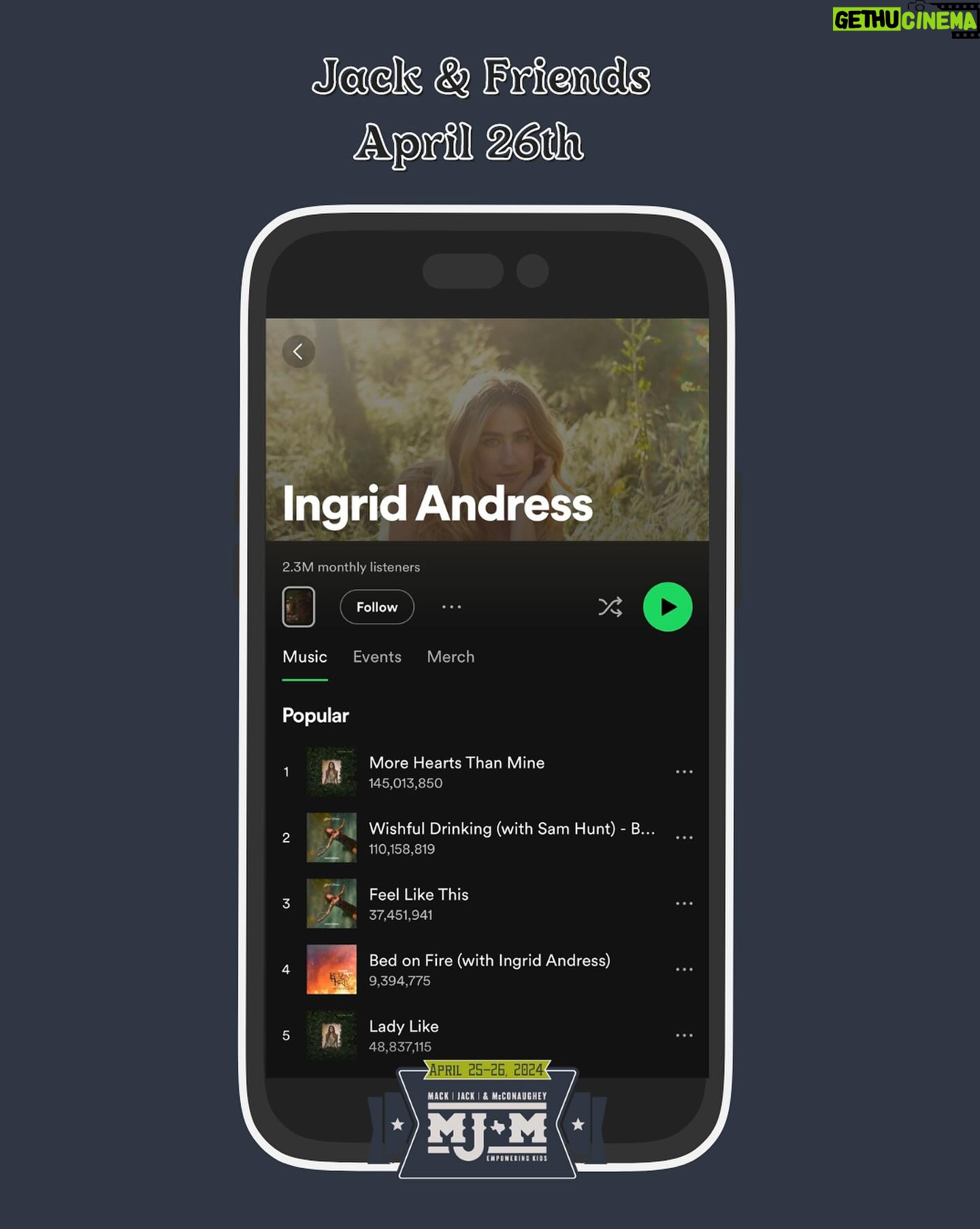 Ingrid Andress Instagram - We are extremely excited to announce our newest addition to this year’s Jack & Friends lineup, @ingridandress 🤩👏🏼 Swipe to check out Ingrid’s top 5 songs on @spotify and grab your tickets through the link in our bio!