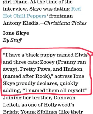 Ione Skye Instagram - My interview magazine moment when the interviewer made me sound like a five-year-old. Kind of a compliment or an insult.🤗