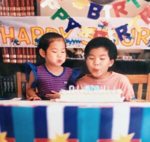 Irene Choi Instagram - Happy birthday wknd to me (LEFT) and my brother (RIGHT) and god bless our parents who always managed to throw us separate parties despite our bdays being a couple days apart (and also my brother for letting me blow out half his candles) #fbf