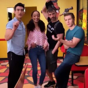 Irene Choi Instagram - If you meet Lance Bass, you take a goddamn picture with Lance Bass. Also, fun fact, Vinnie is a master card shuffler and Michael is...better now. #tbt to some fun moments!