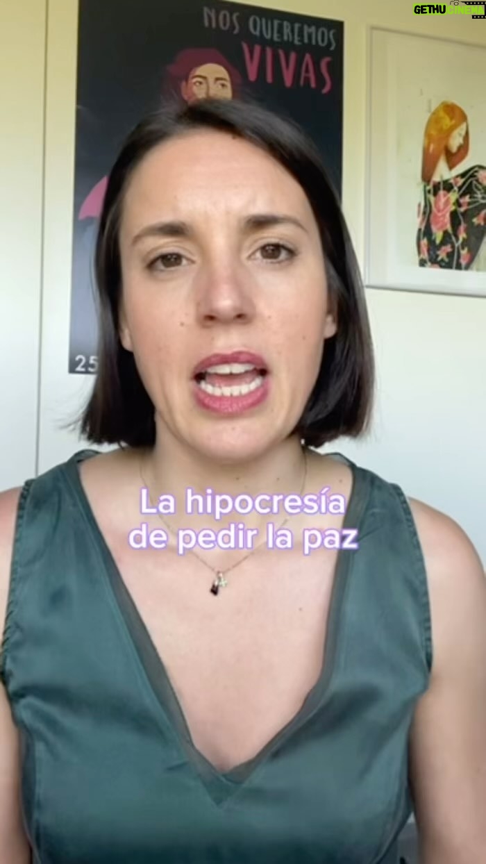 Irene Montero Instagram - No es lo mismo pedir la paz, que hacer la paz