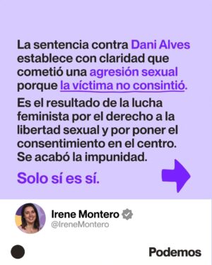 Irene Montero Instagram - #SoloSíesSí
#danialves