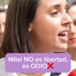 Irene Montero Instagram - Los recelos de los grandes empresarios españoles con Milei se quedaron donde las mujeres: en ningún sitio. Milei, que no eres libertad, ¡eres odio! Y las feministas somos más 💜