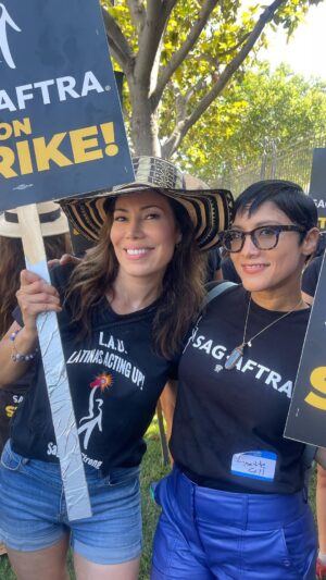Iris Almario Instagram - 🪧 @latinasactingup sent out a Latin bat signal and off to Disney studios in Burbank we went! Make no mistake through the good and the bad my Latin people are resilient we are passionate, vocal, and will fight for what is right and what we deserve so don’t let the singing and dancing fool you. Like @dianamariariva said We are very serious about “defending our art for commerce. The balance is out of whack.” 📢 Standing together with our brothers & sisters @sagaftra @wgaeast @wgawest The time for change is now. 🪧 #amptp 👀 

#Latinasbelike #pagame #SAGAFTRAstrong #SAGAFTRAstrike #sagaftra #actors #latinapower #wgastrong #strongertogether 

@thereallisavidal @lynettecoll17 @jacquipinol @jainaleeortiz @adargizadelossantos