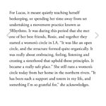 Isabel Lucas Instagram - Last night my partner and I snuggled up on the couch, the summer rain pattering on the windows outside, to actually read this beautiful article for @gritty_pretty. December had us moving house, starting building a house, my film ‘Lunacy’ premiered, I’m coproducing another film, and while hosting my family staying I just didn’t make the time to read it. The end of the year’s always a bit crazy.. Thank you @danielle_gay. Your generous, gracious reflection is very touching. It’s a gift to make someone feel seen and heard. 🐚 Sharing some snippets here, full article online. Editor @danielle_gay Art Direction @sarahdalywork Senior Creative Producer @nicolasevitt Photography @danrobertsstudio Digital Operator @seokhoyoon Lighting Tech @ryan_achilles  Styling @gemmakeil Hair @badisonv @assemblyagency  Skin & Makeup @nishavanberkelmakeup #grittypretty #gadigalland 🌊