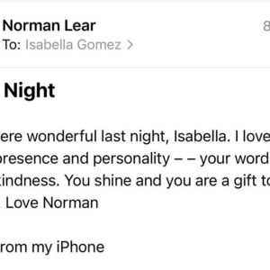 Isabella Gómez Instagram - I like to think that I had a special bond with Norman, but I know hundreds of people feel that way. That’s just the kind of guy he was. He made you feel special, he made you feel seen. That’s what he did for millions around the globe, decade after decade. He changed the course of history and he changed my entire life. I am a better person for having known Norman Lear. I am more aware, curious, empathetic and am much more inclined to stand up and fight. Norman made me feel like I too could change the world. He made me feel like I was worthy of playing a character like Elena Alvarez. He made me feel like I was an important part of his legacy, his world altering legacy. I’ve heard dozens of people say this to Norman over the years and now I will say it and mean it as well: Norman, you raised me. To know you is not only to love you, but to be infinitely inspired by you. There are no words for the immense pride and gratitude I feel knowing I got to be on this earth at the same time as you and got to do what we both love most together. What a privilege. What an honor. Thank you for everything, especially for giving me a second family and leading us all so beautifully. Being your ‘newest daughter’ is my greatest accomplishment and I hope to carry you with me and live a life that would make you proud until we get to see each other again. I love you beyond the beyond. Wherever you are, I hope you’re better now, my sweet friend.