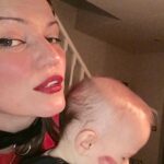 Ivana Miličević Instagram - Happy Valentine’s Day!! Here I am all tarted up for my husbuh! I love you @paddyhogan1 you rule! You cooked me the most delicious dinner #whole30 steez. Also, my son’s kiss mark has not washed off in the bath. Yes. I’m #throwingit real hard @itskrizzz my #facehurts #redlips #kindahookery ❤️💋💋and yes. I have lotsa blush on. I love blush.