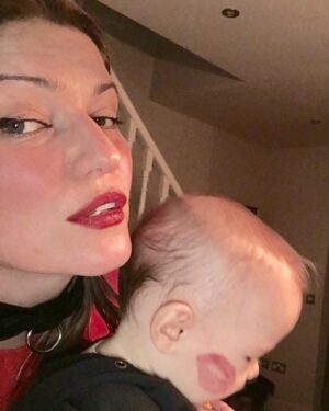 Ivana Miličević Instagram - Happy Valentine’s Day!! Here I am all tarted up for my husbuh! I love you @paddyhogan1 you rule! You cooked me the most delicious dinner #whole30 steez. Also, my son’s kiss mark has not washed off in the bath. Yes. I’m #throwingit real hard @itskrizzz  my #facehurts #redlips #kindahookery ❤️💋💋and yes. I have lotsa blush on. I love blush.