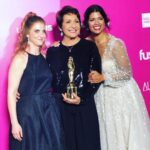 Ivonne Coll Instagram - What an amazing time we had tonight at the 2018 Alma Awards. Thank you to the Alma Awards for honoring our show. #JaneTheVirgin Photo: @espada_pr make up by @michalmakeup hair by @gregorybhair top: @dvf pants: @luisantonio_moda