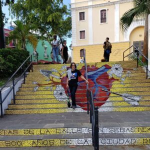 Ivonne Coll Instagram - My sister Millie turned 70 yesterday. Here she is standing on this beautiful work of Art done on Mosaic in these  steps in Old San Juan,Puerto Rico (our 500yrs. old Capital City )on our way to her birthday dinner.Love my sister,  wishing her a Long,Healthy and Happy life.♡