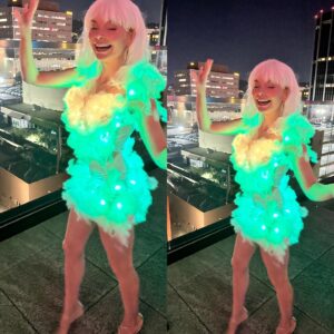 Izabella Miko Instagram - My friends suspected I might be a fairy, this now proves it 😂 thank you @alisdja for capturing the light that was coming out of me at @tayfunking Halloween party! I had another outfit planned which was clever and promiscuous (I mean a single girl’s dream Halloween outfit 🤣) but for some reason I gravitated towards my diy “lit” Thunderstorm cloud costume, because essentially I just want to be the Light for everyone who needs it and make them smile, which is exactly what happened this Halloween weekend (yes, Halloween lasts for about a week in LA😂) and I loved it ❤️ It’s funny that without realizing it, I picked an outfit that expresses what’s happening inside of me lately. A bright Light that cannot wait to come out, shine and dance around (thank you to the most recent work of the plant medicine, my therapist and myself 😂🙌 we’re doing it!)
The card that I’m pulled (last slides) also talk about it and about softening my words around it all, which I’m working on. 
What was your costume? Did it reveal anything about you to yourself?
Thank you @mysticmanorla for an amazing non alcohol event. Such a beautiful, fully self expressed community❤️
@daveeaze thank you for being my secret service and all the freakin’ laughs! There is literally fire coming out of your hand! 😂

#diycostume #bethelight #shinebright #fairy #polishgirl #polskadziewczyna #imafairy #thunderstorm #halloweencostume #light #neverstopshining  #higherconsciousness #highervibration #highvibes #selfawareness #consciousness #beingofservice #cantstopwontstop  #smile #thehappynow #higherfrequency