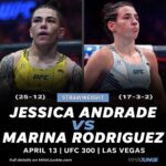 Jéssica Andrade Instagram - Jessica Andrade vs. Marina Rodriguez has been added to the #UFC300 lineup. 👀 🔗 FULL DETAILS IN BIO