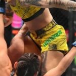 Jéssica Andrade Instagram - Pergunta para @jessicammapro na entrevista pós luta no #UFC300. A paranaense agora quer a sua chance pelo cinturão! #JessicaAndrade #BateEstaca #UFC