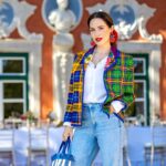 Júlia Belard Instagram - This friday!! 🌟🌺🌿 With my grandmother’s special blazer 🪆💚❤️🩷