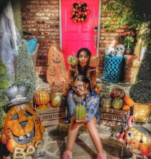 Jackie Sorkin Instagram - I Never regret my Hot Pink Door! Not even when it horrifyingly clashes with my Halloween Decor that was purposely displayed way too early this year so I can watch all the kids, dogs, and neighbors walk by and smile or plot to steal my glitter pumpkins again and then scare the living daylights out of them with my new air horn! {Buahahah 😈} C’mon, the Candy Queen LOVES Halloween! Trick or Treat Indeed! 🎃🧟‍♀️👻🍭 
#SaveHalloween #MakeLifeBeautiful