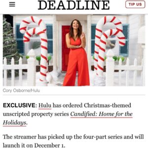 Jackie Sorkin Instagram - ✨These are the Moments. 14 years in the making. I Encourage us all to Just Keep Going … Thank YOU @Hulu & Our Friends at Bright Spot Content.🍭📺

Thrilled to finally share the official announcement of our New Show Candified: Home For The Holidays! 

@ckadison & @castingscott We ♥️You 

EXCLUSIVE: Hulu has ordered Christmas-themed unscripted property series Candified: Home for the Holidays.

The streamer has picked up the four-part series and will launch it on December 1.

The series follows Candy Queen Jackie Sorkin and her team of candy artists design, glue, melt and shape hundreds of thousands of sweet pieces to build a fantasy come to life, in time for the holidays.

Candified also stars Chris Fernandez, Genevieve Chan, Amanda Touch, D. Micah Lindsey, Basia Whitely, Caroline Habash, and Mandy Bui.

It is produced by Bright Spot Content, the All3Media-backed production company behind Hulu’s Baker’s Dozen. It is exec produced by founder Sandy Varo Jarrell as well as Suzanne Rauscher and Brian Robel.

Love You Team, YOU ARE EVERYTHING ♥️ 

Hi Dad 😇🙏, Can you believe it!!! #flyhigh

happyholidays #tv