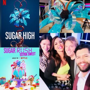 Jackie Sorkin Instagram - Hey Friends! Tune In 📺 Check out our New Super Sweet Special on @netflix 
{🍭SUGAR HIGH🍭} airing immediately after the series finale of Sugar Rush Extra Sweet Season 3

Featuring the jaw-dropping Sugar Art creations of master Pastry Chefs, Confectioners & every-day Candy Makers! 

So excited for this artistry to come to life. Had such a blast working with this talented bunch! You don’t want to miss these incredible edible masterpieces! Grab your fam & enjoy the show! 
Xo, Candy Queen 💋🍭

@netflixfood @netflix 
#sugarhighnetflix 
#sugarrushextrasweet
