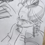 Jackie Droujko Instagram - Usually I lose interest in 15 minute poses near the end of life drawing. So I draw some people around the room. #characterdesign