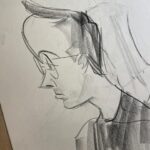 Jackie Droujko Instagram - Usually I lose interest in 15 minute poses near the end of life drawing. So I draw some people around the room. #characterdesign