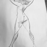 Jackie Droujko Instagram - Started weekly life drawing! Been really enjoying it and I’m excited to track my progress. Don’t think I’ll post them much, but you can check my stories on Tuesday nights to see what I drew 🧍‍♀️I especially enjoy sketching fellow artists when I get bored during 10 minute poses